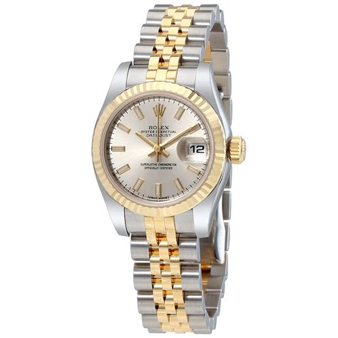 rolex gold and silver womens|ladies rolex date just.